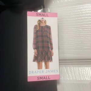 NWT Draper James Ladies Tie Neck Flounce Shift Dress Size Small. Color. Black